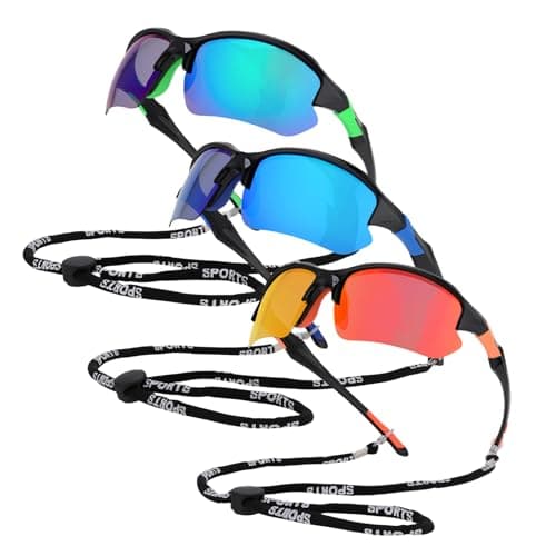 Hoemwarm 3 Pack Polarized Sports Sunglasses For Men Women Cycling Sunglasses UV Protection Driving Fishing