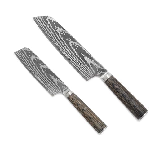GreenPan x Bobby Flay 5” & 7” ... Handle, Damascus Steel Design