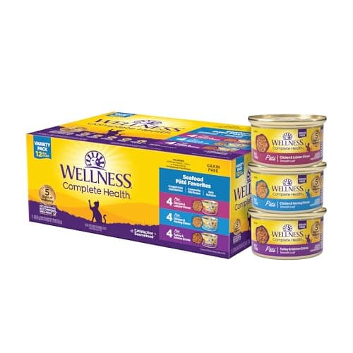 [SnS, AC] $8.35 | 12-Pack 3-Oz Wellness Complete Health Wet Cat Food (Seafood Pate Variety Pack) at Amazon