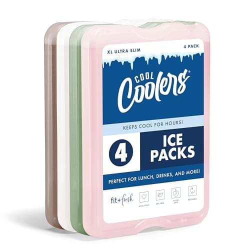 Cool Coolers by Fit & Fresh XL...ler Ice Packs, Multicolor, 4Pk