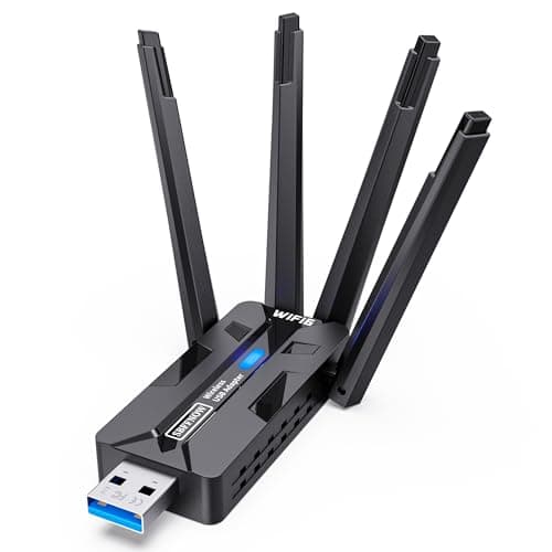 Wireless USB WiFi Adapter for PC 1800Mbps 4 High-Gain 8Dbi Antennas 5G/2.4G WiFi Adapter for Desktop PC Laptop Long Range Signal Reception Wireless Adapters for Desktop Computer Network Adapters