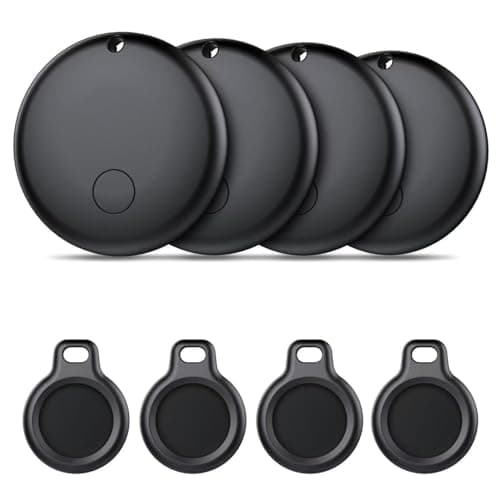Android Air Tracker, Bluetooth Tracker Tags, Work with Google's Find Hub(Android), Smart Tags for Luggage, Wallet, Vehicles, Keys (Not for iOS) 4 Pack Black