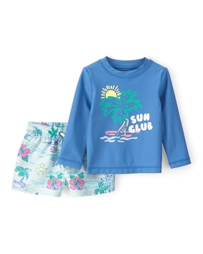 Carter's Boy 2-Piece Rashguard Trunk Set, Blue, 9M