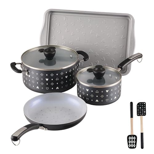 Farberware Disney Monochrome C..., 8 Piece Cookware Set - Black