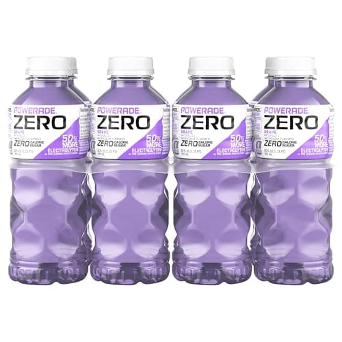 POWERADE Electrolyte Enhanced Zero Sugar Sports Drink, 20 Ounce (Pack of 8), Grape or Fruit Punch - $4.54 or less