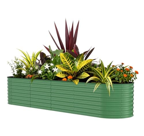 Garvee 8x2x1.5ft Galvanized Ra...etables, Flowers, Herbs, Green