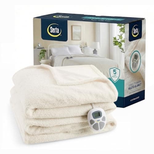 Serta Heated Blanket, Electric...ertified, Twin 62" x 84" Ivory