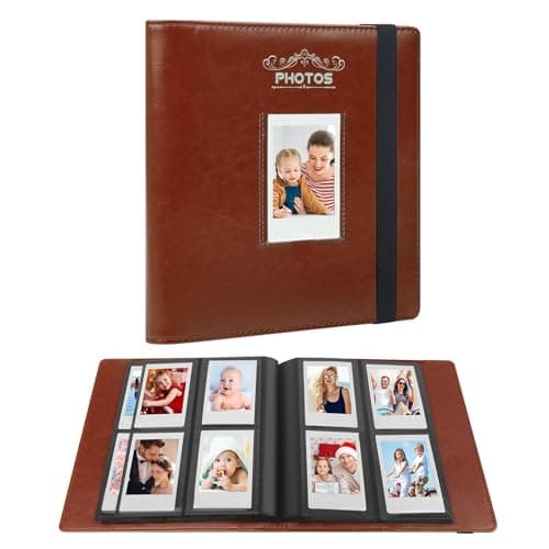 288 Pockets Photo Album for Fujifilm Instax Mini Camera, Leather Cover Photo Book for Polaroid Pictures, 2x3 Photo Album for Fujifilm Instax Mini 12 11 9 40 41 99 8 EVO LIPLAY Instant Camera, Brown