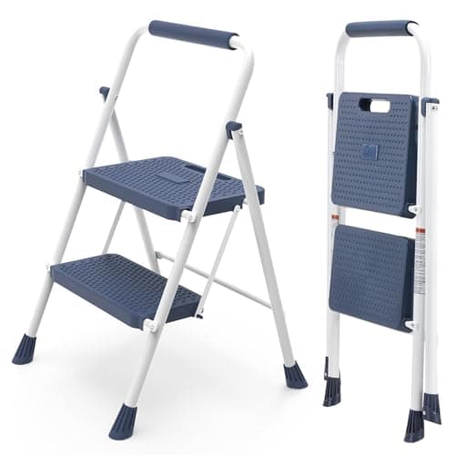 Sweetcrispy 2-Step 800-Pound Capacity Folding Step Ladder w/ Handrail (Blue) $25.97 + Free Shipping w/ Prime or on $35+