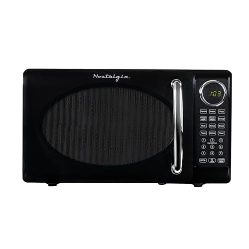 Nostalgia Retro Microwave Oven...Programs, Digital Clock, Black