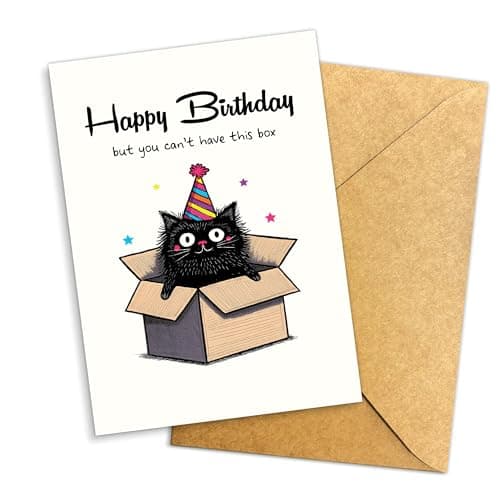 Podagree Funny Birthday Card for Cat Lover, Cute Animals Bday Cards Gifts for Men Women Happy Birthday, but You Can't Have This Box Cute Card for Men Women Couple Friend Cat Lovers