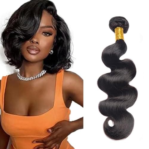 Body Wave Bundles Human Hair Unprocessed Brazilian Virgin Hair 14 Inch 50g/1 Bundle Body Wave Human Hair Bundles Double Weft Natural Black