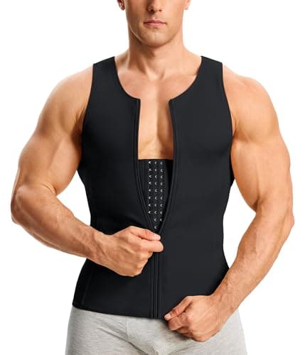 Nebility Mens Shapewear Fajas para Hombres Compression Shirt Men Body Shaper Tank Top Compression Undershirt Vest Sleeveless, Black - M