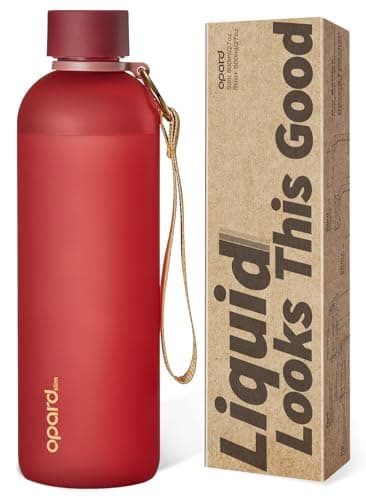 Opard Slim Water Bottle 27oz, Dishwasher Safe Plastic Water Bottle BPA-Free, Leakproof Screw Top, Cranberries Red, Reusable for Travel School Sport Gym Hiking