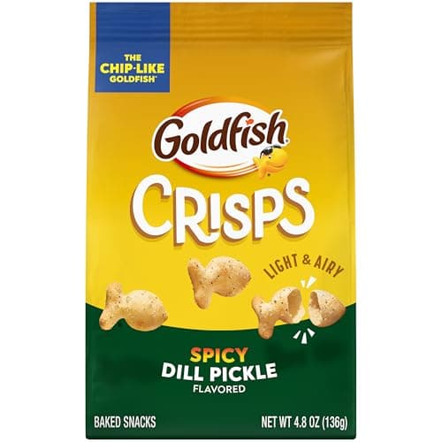 Goldfish Crisps Spicy Dill Pickle Baked Chip Crackers, 4.8 Oz Bag~$1.49 After Coupon & S&S @ Amazon