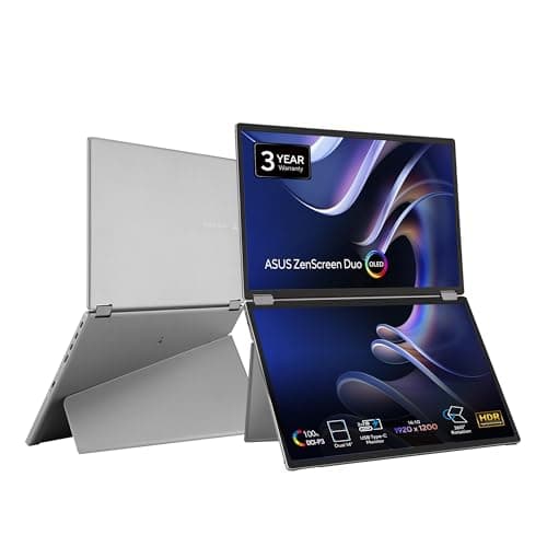 ASUS ZenScreen Duo OLED 360° F...HDMI, Kickstand, 3 yr Warranty