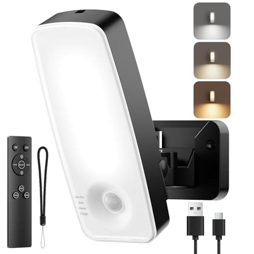 TANBABY 12000mAh Wireless Motion Sensor Outdoor Lights, Rechargeable Battery Operated Flood Lights with Remote, 3 Modes, 3CCT, Waterproof Outdoor Security Wall Lights for Outside, Garage, Porch -1PACK