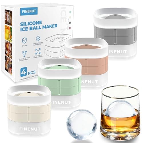 4-Pack Finenut 2.5" Large Silicone Ice Ball Maker (Multicolor-Premium) $8.15, (Black) $8.63 + Free Shipping w/ Prime or on $35+ $8.18