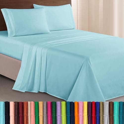 Elegant Comfort Luxurious 1500...de Resistant, Queen, Aqua Blue