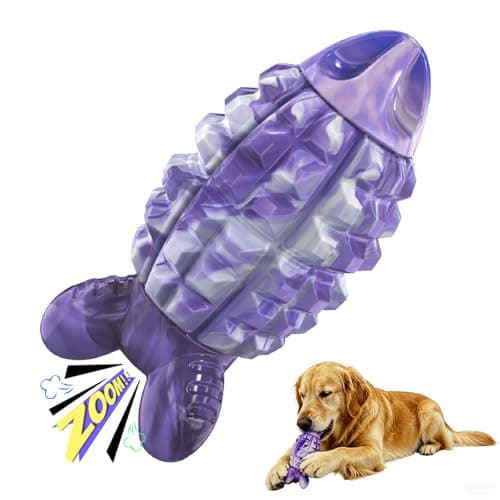 YINEYA Tough Dog Toys for Aggressive Chewers, Durable Dog Chew Toys for Medium & Large Breeds, Squeaker Indestructible Dog Toy to Keep Them Busy, Purple