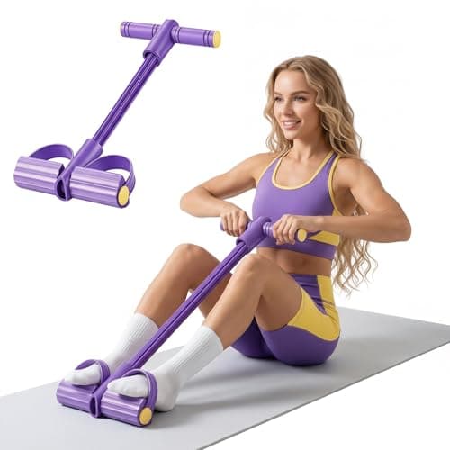 PPLJQS 2026 Upgraded 8-Tube Multifunction Pedal Resistance Bands with Handles - Ultra-Strong Tension for Yoga, Full-Body Workout - Ideal for Home, Office & Travel Fitness (Purple)