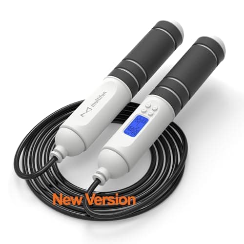 multifun® Self-Locking Jump Rope with Counter, Fast Adjustable Tangle-Free PVC Speed Skipping Rope for Fitness, Workout, Cardio Exercises for Men Women Kids
