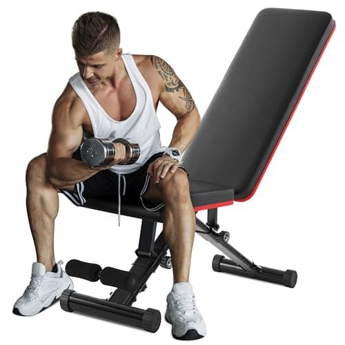 OLIXIS Adjustable Weight Bench...e Gym, Sit Up and Ab Exercises