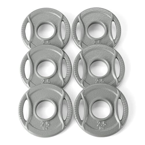 Amazon Basics 2-inch Olympic G...ith Olympic Barbells, Set of 6
