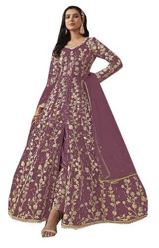 STELLACOUTURE indian salwar kameez ready to wear Eid Festival Shalwar suit pakistani style party for women 2755-O (Wine, 54)