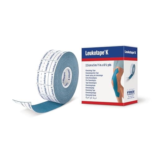 Leukotape K Kinesiology Tape –... 1 in x 5.5 yds, Blue, 5 Rolls
