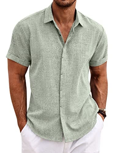30% LIMITED TIME OFF on a BEST SELLER Men’s Linen Short Sleeve Shirt (COOFANDY) — Only $24.47