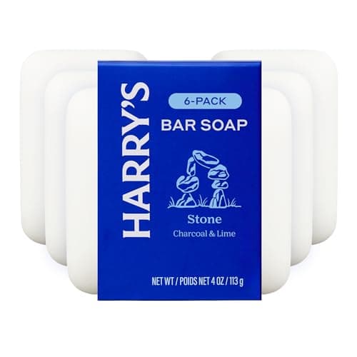 Harry's Bar Soap for Men - Stone Scent, 4 oz Body Soap Bars, 6 Pack