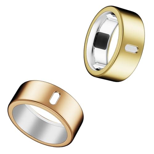 Cover Compatible for Oura Ring Gen 4/Gen 3 Horizon/Gen 3 Heritage,(NOT Compatible with Oura Ring 4-Ceramic), Charging Directly,Rugged TPU Finger Protector for Workout Women Men-Gold+Rosegold-Size 8
