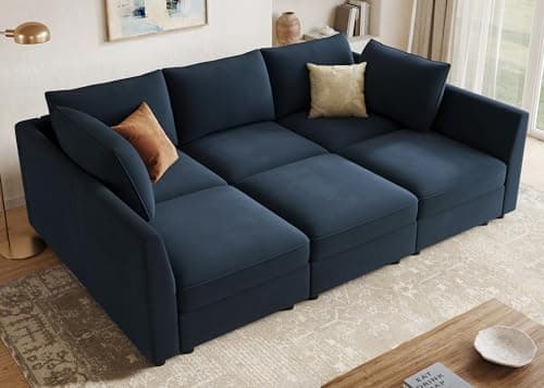 HONBAY Modular Sectional Sleep...ouch for Living Room,Dark Blue