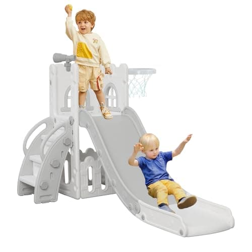 LulliSpace 6 in 1 Toddler Slid...de for Toddler Climber Playset