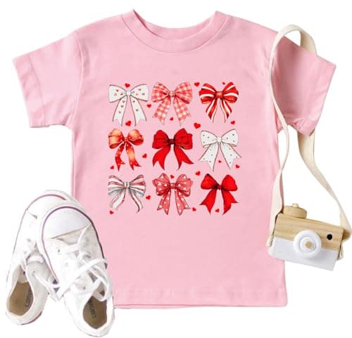 Ithalt Valentine Shirt Toddler Boys Girls Valentines Day Shirts Love Heart Short Sleeve Tees Casual Print Tops 2-7y(BPink1, 120)