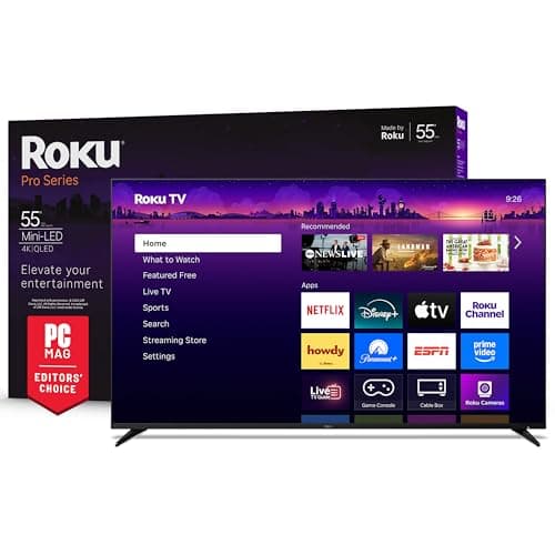 Roku 55-Inch Smart TV - Pro Se..., 4K QLED Mini-LED TV - RokuTV