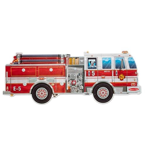 Melissa & Doug Giant Fire Truck Shaped 24-Piece Jumbo Floor Puzzle for $14 + free shipping w/ Prime