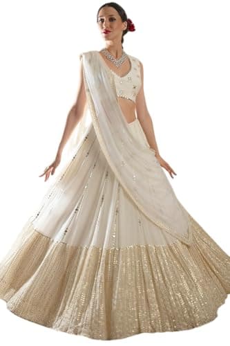 Frusha new indian Ready to Wear Bollywood Style Bridal-Wedding-Parties Lehenga Choli for Indian Women's And Girl's (C, 40)
