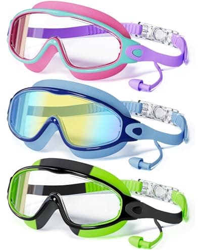 Kids Swim Goggles w/ Earplugs 3-Pack Only $11.99 on Amazon