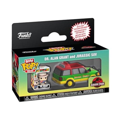 $4.75: Funko Pop! Bitty Ride: Jurassic Park - Jurassic SUV with Dr. Grant - 0.9 Inch and 1.3 Inch at Amazon