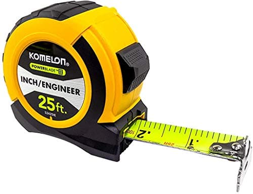 Komelon 52425IE; 25' x 1.06" P...eer Tape Measure; Yellow/Black