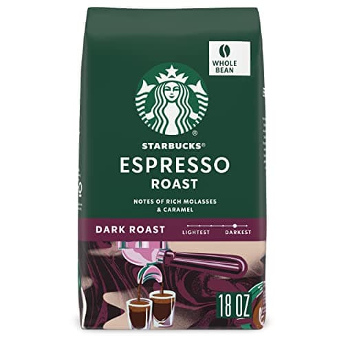 Starbucks Espresso Roast Dark Roast 18 oz. Whole Bean Coffee for $10 + free shipping w/ Prime
