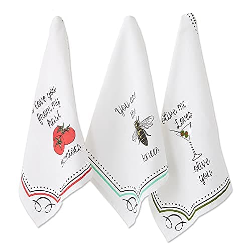 DII Everyday Collection Dishto...l Set, 18x28, Love You 3 Piece