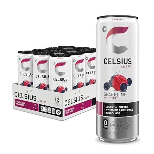 12-Pk 12-Oz CELSIUS Sparkling Sugar Free Energy Drink (Playa Vibe or Wild Berry) $14.25 w/ S&S