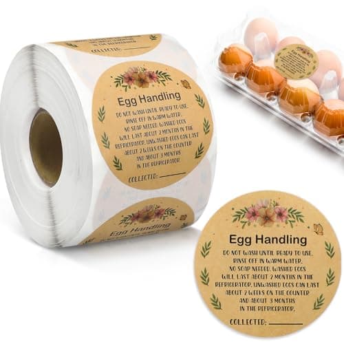 Fulmoon 2 Inch 500 Pcs Farmers Fresh Eggs Stickers Paper Market Egg Handling Stickers for Easter Unwashed Egg Labels Creative Easter Decoration Gifts(Kraft Paper Color)