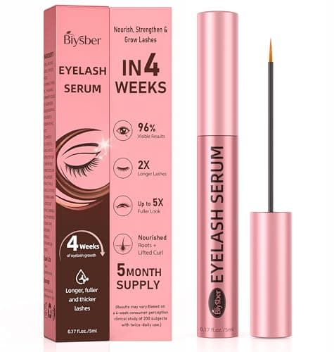Lash Serum for Eyelash Growth: Premium Eyelash Growth Serum with Advanced Formula to Boost Longer Fuller and Thicker Lashes and Eyebrows - Gentle & Vegan for Sensitive Eyes