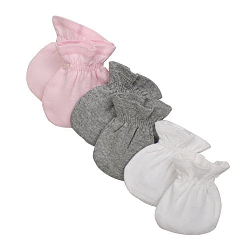 Burts Bees Baby Unisex Baby Mittens, 100% Organic Cotton, One Size 3-Pack Solid Color Infant Scratch Protection Mitts