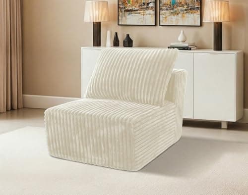VYUXWO bonelss Sofa Couch Single seat (Beige White, Single Seat)