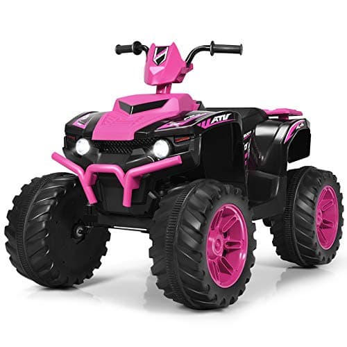 Costzon Kids ATV, 12V Battery ...Girls Gift, Ride on ATV (Pink)